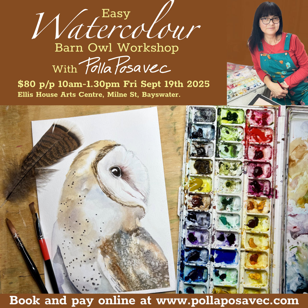 CLOSED Watercolour Barn Owl Fri Sept 19th