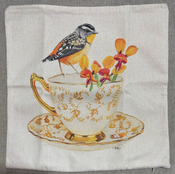 Pardalote Teacup Cushion Cover