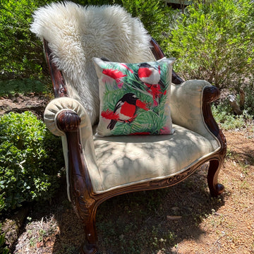 Scarlet Robin & Grevillea Cushion Cover