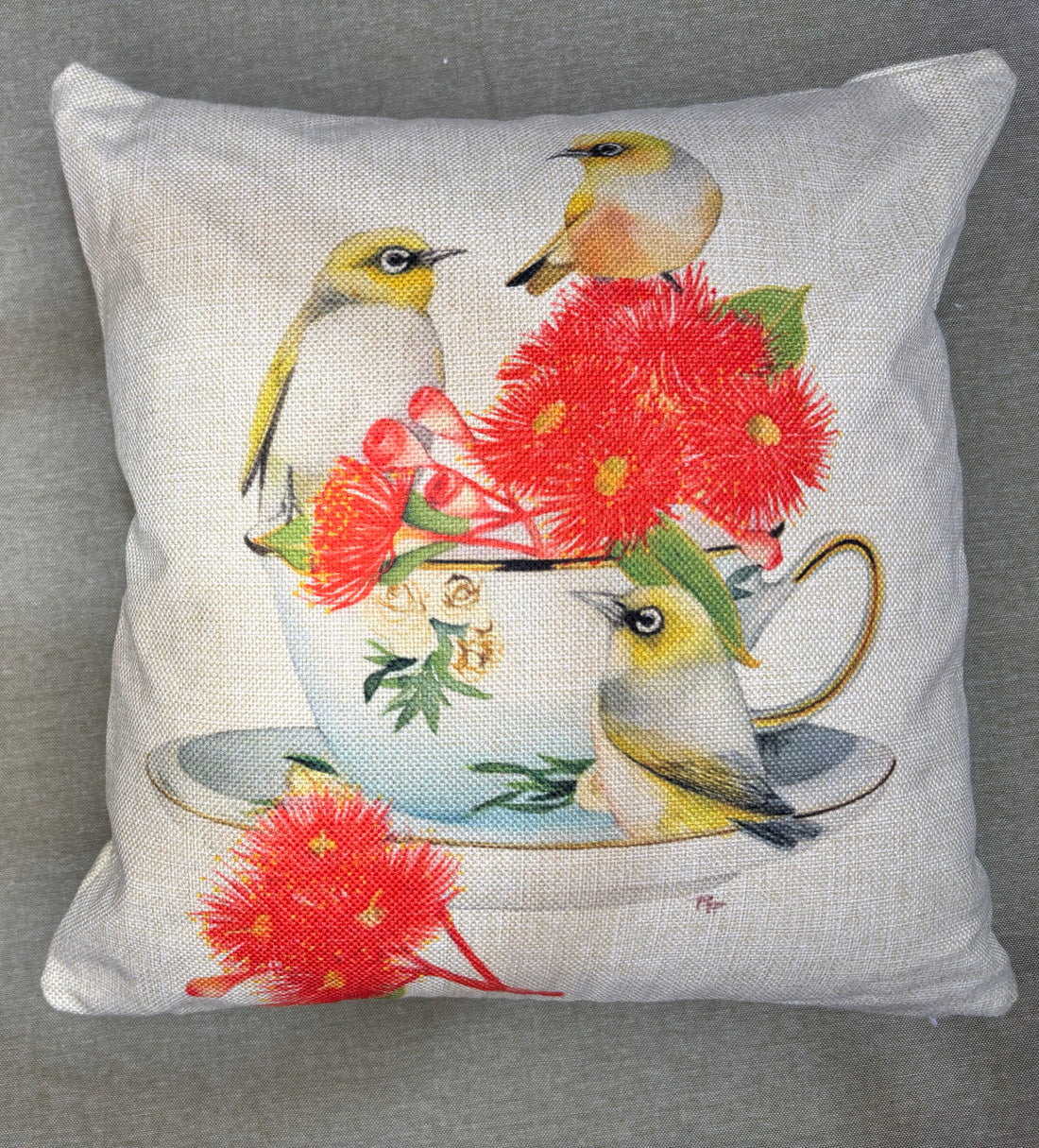 Silvereyes Teacup Cushion Cover